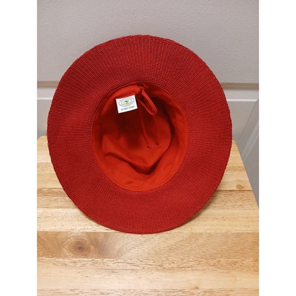 Wallaroo Hat Company Victoria Women's Fedora Red 2017 No Size Listed Spot Clean - Picture 5 of 6